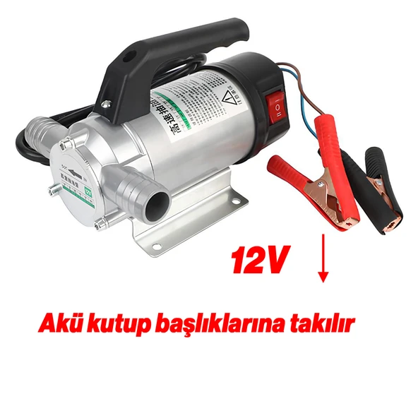 Araba Araç Otomobil Benzin Mazot Yağ Su Pompası 12 V Yakıt Transfer İkmal Aktarma Pompası 200 W - 4