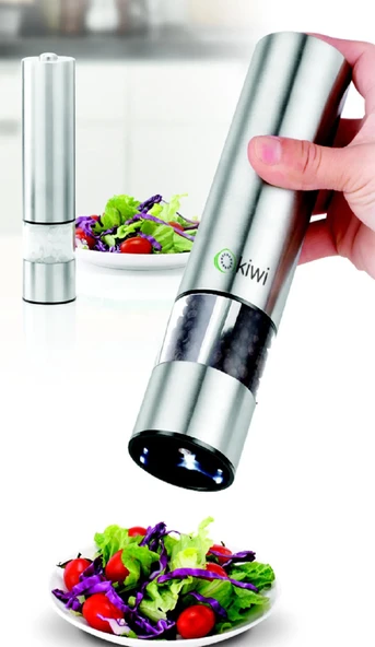 2Lİ SET KİWİ KSPG 4806 PİLLİ-LED IŞIKLI OTOMATİK TUZ-KARABİBER DEĞİRMENİ 2Lİ SET - 2