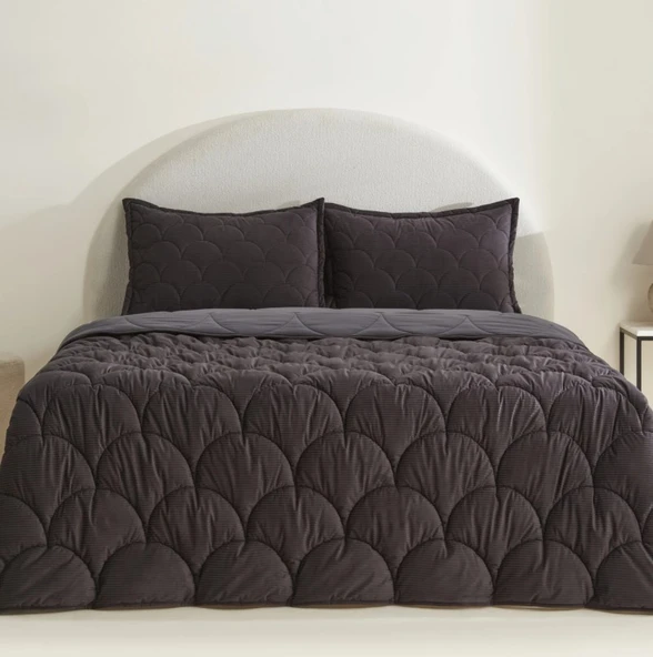 Karaca Home Cowrie Antrasit Luxury Çift Kişilik Comfort Set