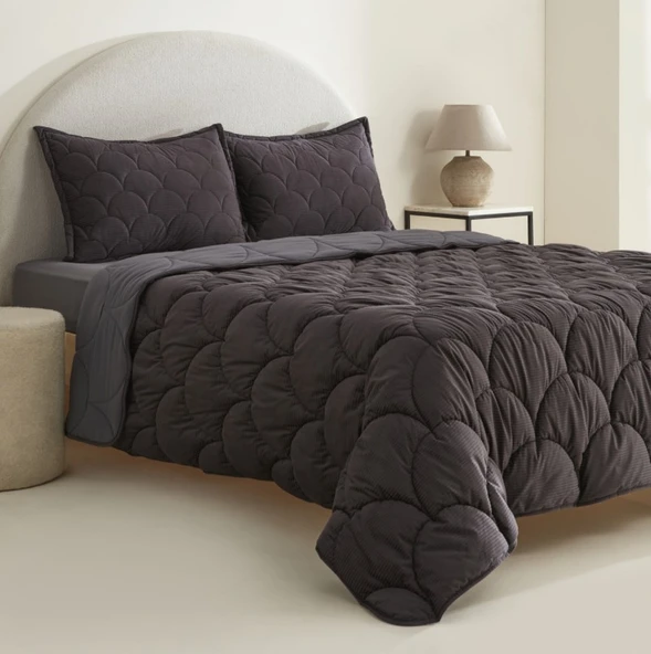 Karaca Home Cowrie Antrasit Luxury Çift Kişilik Comfort Set - 3