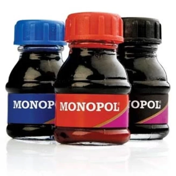 Monopol Çini Mürekkebi Cam Şişede Kırmızı 1104 - 2