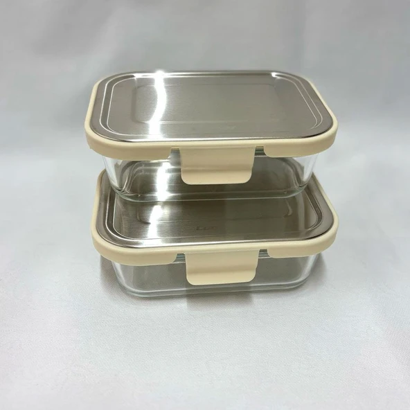 Cooker CKR3487 Cam Saklama Kabı 640 ml Krem 2 Adet - 2