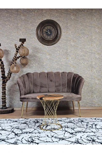 İkili Gold Kaplama Sivriltme Ayak Kahverengi Döşeme Papatya Çay Seti Koltuk Takımı , Balkon, Salon, Ofis, Cafe Koltuk Takımı
