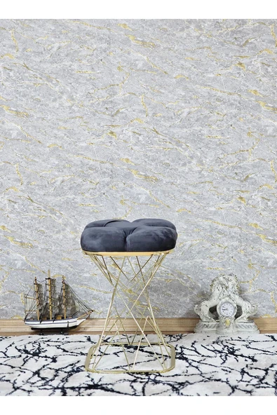 Kare Gold Kaplama Pota - Füme Babyface Kumaş Puf , Bench , Puf Oturak , Bench , Ayak Ucu Oturak , Tabure , Makyaj Oturak - 3