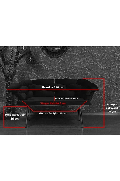 Ikili Bakır Boyalı - Bordo Döşeme | Balon Çay Seti | Balkon Koltuk | Berjer | Balkon Çay Seti - Resim 4