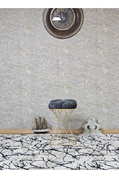 Kare Gold Kaplama Pota - Füme Babyface Kumaş Puf , Bench , Puf Oturak , Bench , Ayak Ucu Oturak , Tabure , Makyaj Oturak - 4