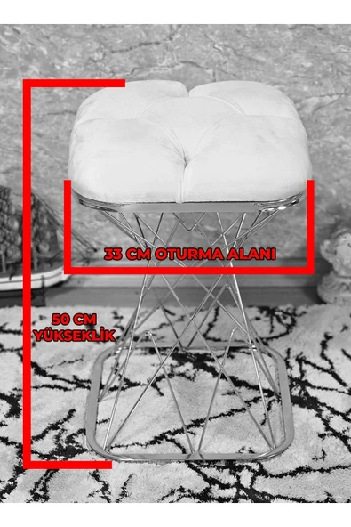 Kare Gold Kaplama  Pota - Pembe Babyface Kumaş  Puf , Bench , Puf Oturak , Bench , Ayak Ucu Oturak , Tabure , Makyaj Oturak - Resim 4