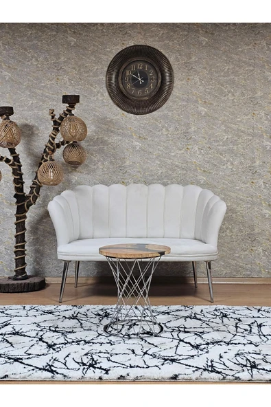 İkili Krom Kaplama Sivriltme Ayak Krem Döşeme Papatya Çay Seti Koltuk Takımı , Balkon, Salon, Ofis, Cafe Koltuk Takımı