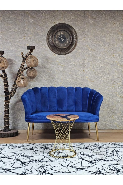 İkili Gold Kaplama Sivriltme Ayak Mavi Döşeme Papatya Çay Seti Koltuk Takımı , Balkon, Salon, Ofis, Cafe Koltuk Takımı