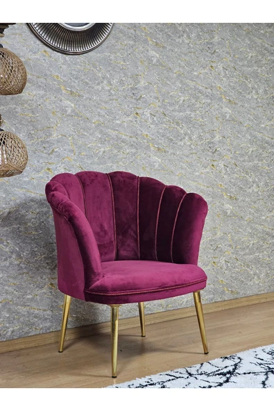 Tekli Gold Kaplama Sivriltme Ayak Bordo Döşeme Papatya Çay Seti Koltuk Takımı , Balkon, Salon, Ofis, Cafe Koltuk Takımı - 2