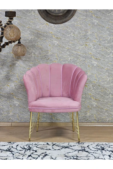 Tekli Gold Kaplama Tel Ayak Pembe Döşeme Papatya Çay Seti Koltuk Takımı , Balkon, Salon, Ofis, Cafe Koltuk Takımı