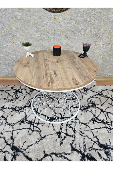 Beyaz Boyalı Suntalem Pota Orta Sehpa Atlas Çam Suntalem Sehpa - Sehpa - Orta Sehpa - Yan Sehpa