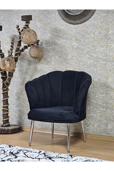 Tekli Krom Kaplama Sivriltme Ayak Siyah Döşeme Papatya Çay Seti Koltuk Takımı , Balkon, Salon, Ofis, Cafe Koltuk Takımı - 3