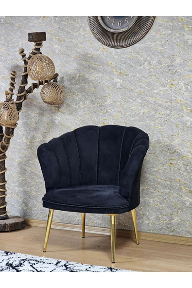 Tekli Gold Kaplama Sivriltme Ayak Siyah Döşeme Papatya Çay Seti Koltuk Takımı , Balkon, Salon, Ofis, Cafe Koltuk Takımı - 3