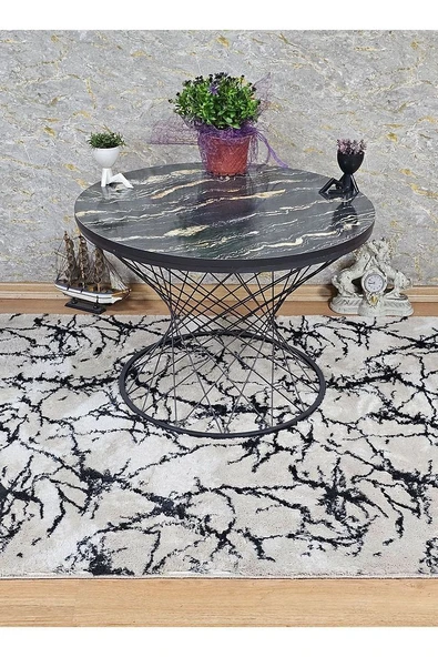 Siyah Fırınlı Statik Boya Luanda Suntalem Tabla Pota Orta Sehpa - Siyah Orta Sehpa