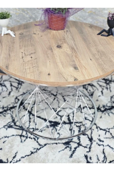 Krom Kaplama  Suntalem Pota Orta Sehpa  Atlas Çam Suntalem Sehpa - Sehpa - Orta Sehpa - Yan Sehpa - 3