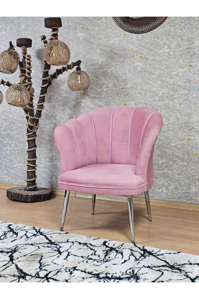 Tekli Krom Kaplama Sivriltme Ayak Pembe Döşeme Papatya Çay Seti Koltuk Takımı , Balkon, Salon, Ofis, Cafe Koltuk Takımı - 3