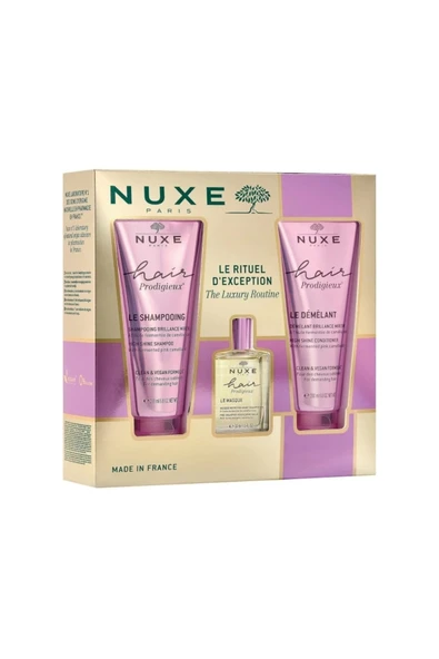 Nuxe Hair Prodigieux Saç Bakım Seti Maske 30 ml + Şampuan 200 ml + Saç Kremi 200 ml - 3