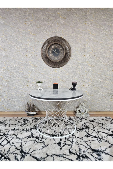 Beyaz Boyalı Suntalem Pota Orta Sehpa Marmol Suntalem Sehpa - Sehpa - Orta Sehpa - Yan Sehpa - 5