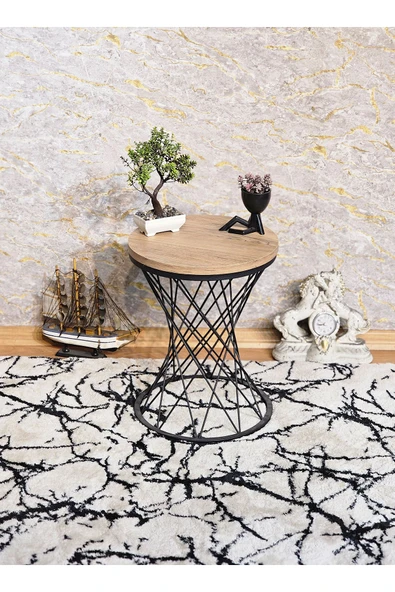 Siyah Boyalı Pota 34 cm Suntalem Tablalı Sehpa - Atlas Çam Suntalem Sehpa - Ahşap Sehpa - Zigon Sehpa - 4