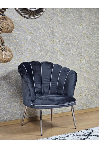 Tekli Krom Kaplama Sivriltme Ayak Füme Döşeme Papatya Çay Seti Koltuk Takımı , Balkon, Salon, Ofis, Cafe Koltuk Takımı - 2