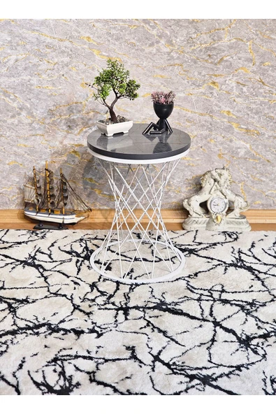 Beyaz Boyalı Pota 34 cm Suntalem Tablalı Sehpa - Aris Antrasit Suntalem Sehpa - Ahşap Sehpa - Zigon Sehpa - 5