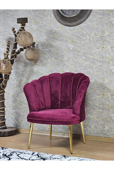 Tekli Gold Kaplama Sivriltme Ayak Bordo Döşeme Papatya Çay Seti Koltuk Takımı , Balkon, Salon, Ofis, Cafe Koltuk Takımı - 3