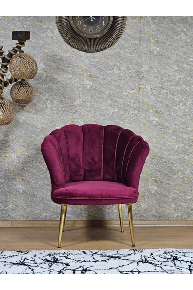 Tekli Gold Kaplama Sivriltme Ayak Bordo Döşeme Papatya Çay Seti Koltuk Takımı , Balkon, Salon, Ofis, Cafe Koltuk Takımı