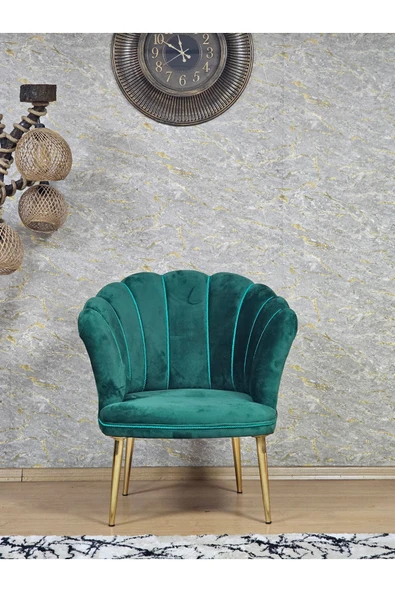 Tekli Gold Kaplama Sivriltme Ayak Yeşil Döşeme Papatya Çay Seti Koltuk Takımı , Balkon, Salon, Ofis, Cafe Koltuk Takımı ürün görseli 1