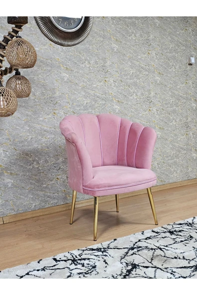 Tekli Gold Kaplama Sivriltme Ayak Pembe Döşeme Papatya Çay Seti Koltuk Takımı , Balkon, Salon, Ofis, Cafe Koltuk Takımı - Resim 2