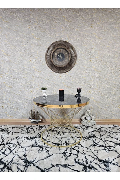 Gold Kaplama Suntalem Pota Orta Sehpa Siyah Mermer Gold Cumba Suntalem Sehpa - Sehpa - Orta Sehpa - Yan Sehpa - 4