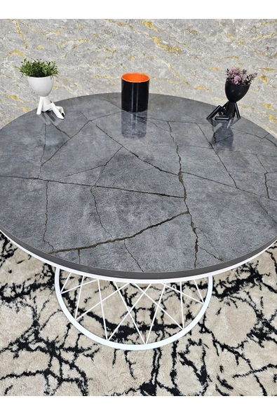 Beyaz Boyalı Suntalem Pota Orta Sehpa Aris Antrasit Suntalem Sehpa - Sehpa - Orta Sehpa - Yan Sehpa - 2