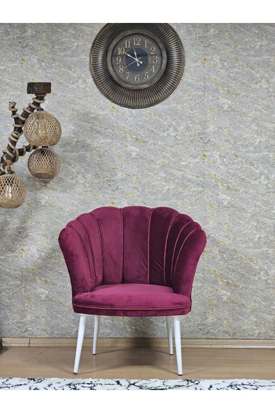 Tekli Beyaz Boyalı Sivriltme Ayak Bordo Döşeme Papatya Çay Seti Koltuk Takımı , Balkon, Salon, Ofis, Cafe Koltuk Takımı