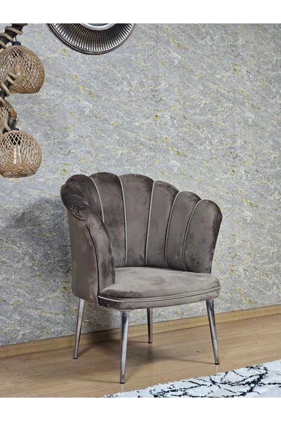 Tekli Krom Kaplama Sivriltme Ayak Kahverengi Döşeme Papatya Çay Seti Koltuk Takımı , Balkon, Salon, Ofis, Cafe Koltuk Takımı - Resim 2