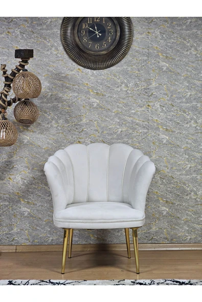 Tekli Gold Kaplama Sivriltme Ayak Krem Döşeme Papatya Çay Seti Koltuk Takımı , Balkon, Salon, Ofis, Cafe Koltuk Takımı