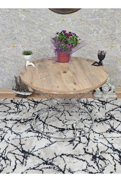 Krom Kaplama Suntalem Pota Orta Sehpa Atlas Çam Suntalem Sehpa - Sehpa - Orta Sehpa - Yan Sehpa