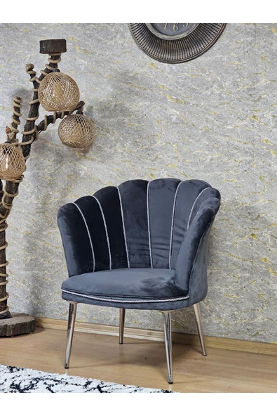 Tekli Krom Kaplama Sivriltme Ayak Füme Döşeme Papatya Çay Seti Koltuk Takımı , Balkon, Salon, Ofis, Cafe Koltuk Takımı - 3