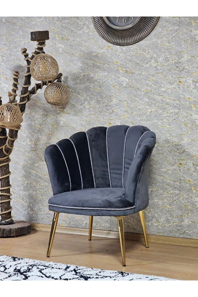 Tekli Gold Kaplama Sivriltme Ayak Füme Döşeme Papatya Çay Seti Koltuk Takımı , Balkon, Salon, Ofis, Cafe Koltuk Takımı - Resim 3