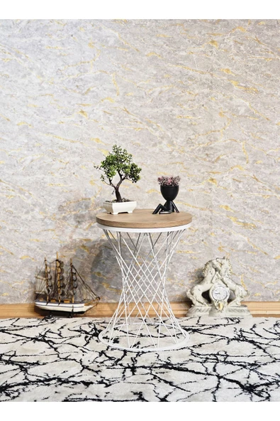 Beyaz Boyalı Pota 34 cm Suntalem Tablalı Sehpa - Atlas Çam Suntalem Sehpa - Ahşap Sehpa - Zigon Sehpa - 3