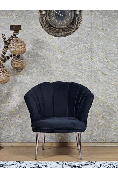 Tekli Krom Kaplama Sivriltme Ayak Siyah Döşeme Papatya Çay Seti Koltuk Takımı , Balkon, Salon, Ofis, Cafe Koltuk Takımı