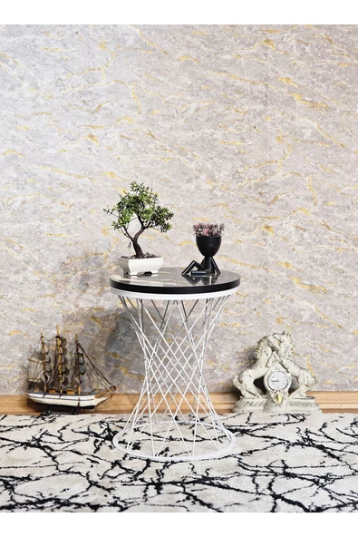 Beyaz Boyalı Pota 34 cm Suntalem Tablalı Sehpa - Luanda Suntalem Sehpa - Ahşap Sehpa - Zigon Sehpa - 5