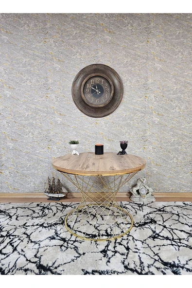 Gold Kaplama Suntalem Pota Orta Sehpa Atlas Çam Suntalem Sehpa - Sehpa - Orta Sehpa - Yan Sehpa - 4