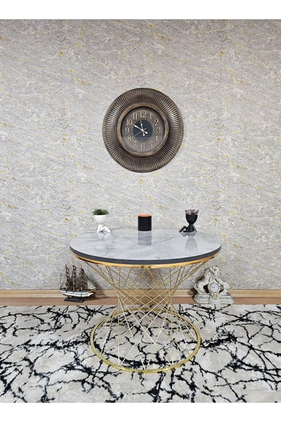 Gold Kaplama Suntalem Pota Orta Sehpa Marmol Suntalem Sehpa - Sehpa - Orta Sehpa - Yan Sehpa - 4