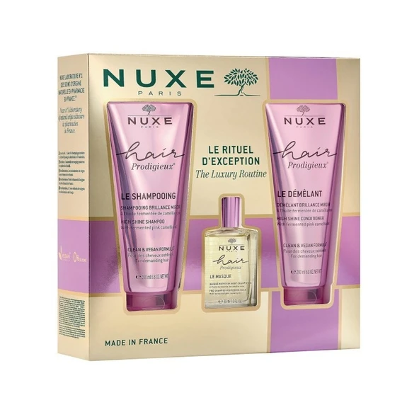 Nuxe Hair Prodigieux Saç Bakım Seti Maske 30 ml + Şampuan 200 ml + Saç Kremi 200 ml