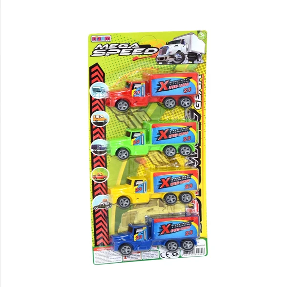 4'lü Renkli Kamyon Seti