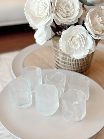 Linanware 6'lı Viski/kokteyl Tasarım Cam/dışı Silikon Kaplı Bardak 200 ml DSG-13 - 3