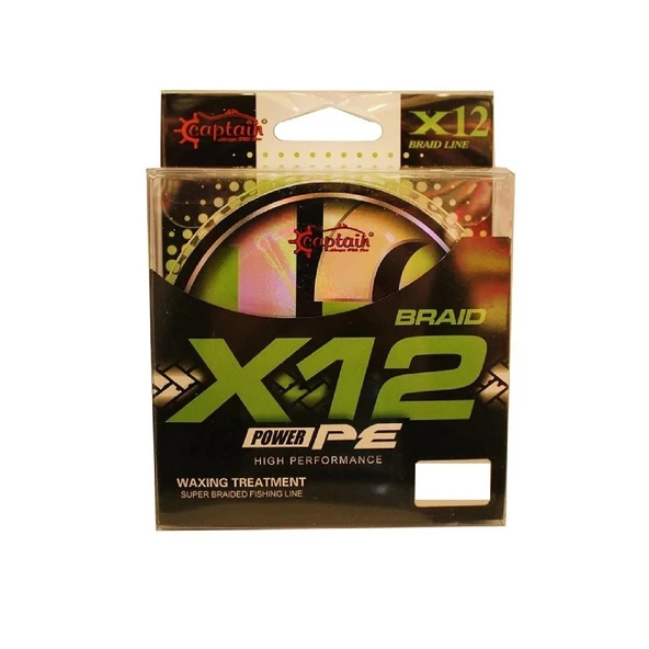 Captain X12 Power Pe İp Misina 0,16Mm 150Mt Green White - Resim 2
