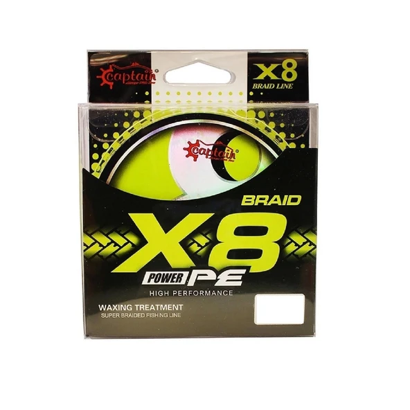 Captain X8 Power Pe İp Misina 0,22Mm 150Mt Lemon Yellow - Resim 2
