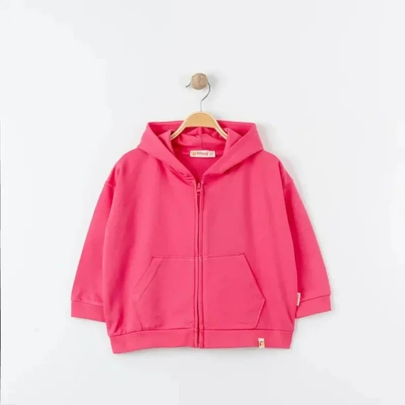 uğurböceğiçocuk Tiffany Oversize Eşofman Theme Çocuk Kapşonlu Fermuarlı Hırka 27116 - 2