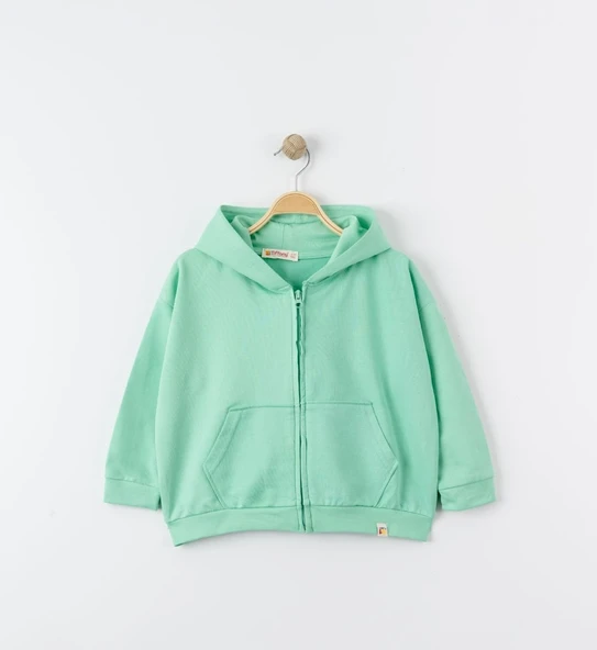 uğurböceğiçocuk Tiffany Oversize Eşofman Theme Çocuk Kapşonlu Fermuarlı Hırka 27116 - 3